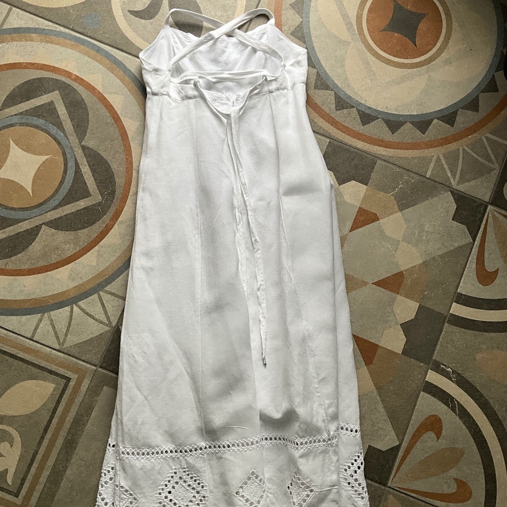 Madewell Embroidered Eyelet Tie Back Cami Midi Dress in White Size 4 - Picture 10 of 10